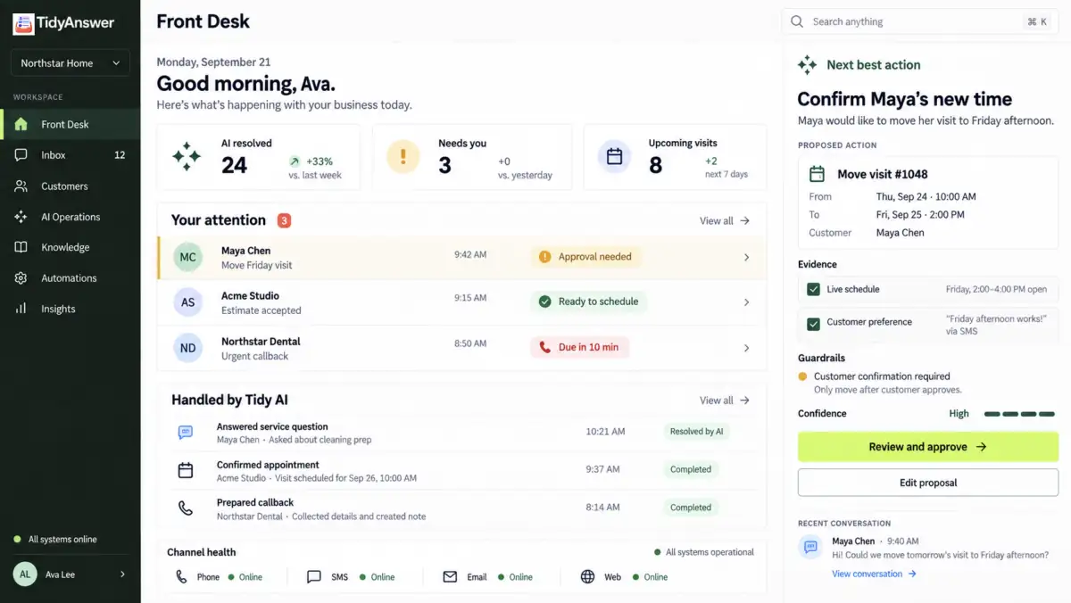 TidyAnswer Grow in place product view
